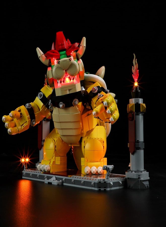 GEAMENT طقم إضاءة LED من GEAMENT متوافق مع لعبة Lego The Mighty Bowser - طقم إضاءة لنموذج بناء Super Mario 71411 (مجموعة النموذج غير متضمنة) - Image 1